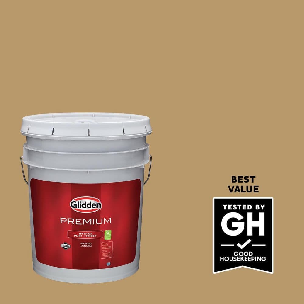 Glidden Premium 5 gal. PPG1094-5 Golden Granola Eggshell Interior Paint