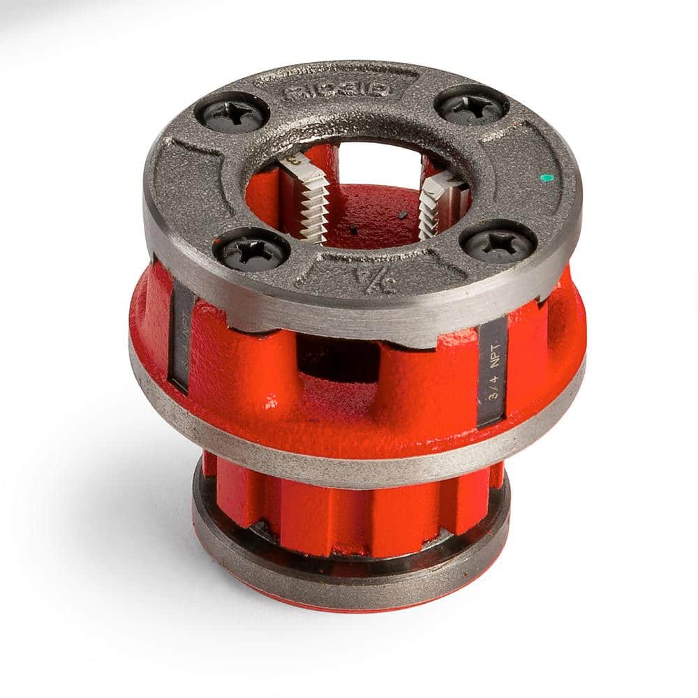 RIDGID 3/4 in. 00-R Manual Ratchet NPT Pipe Threading Right Hand Die Head + Alloy Dies (1 Die Head + 4 Dies)