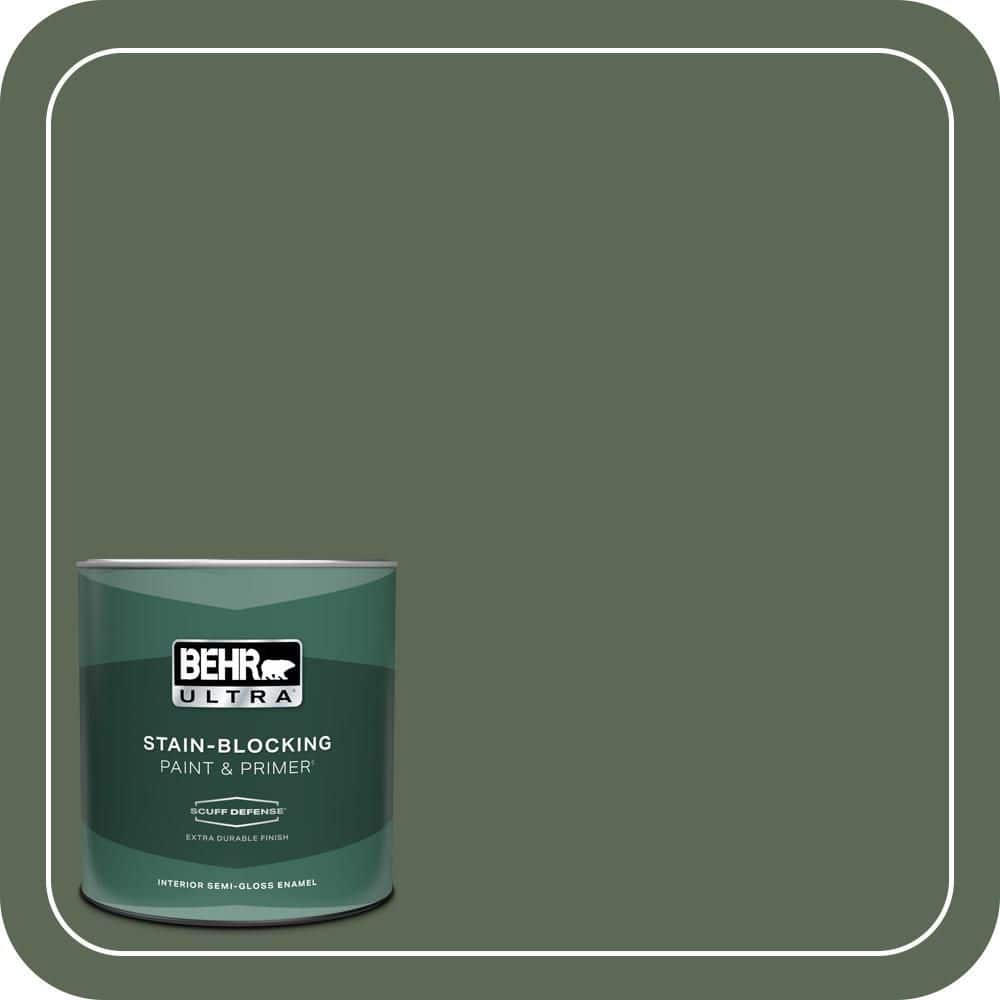BEHR ULTRA 1 qt. #MQ6-15 Less Travelled Extra Durable Semi-Gloss Enamel Interior Paint & Primer