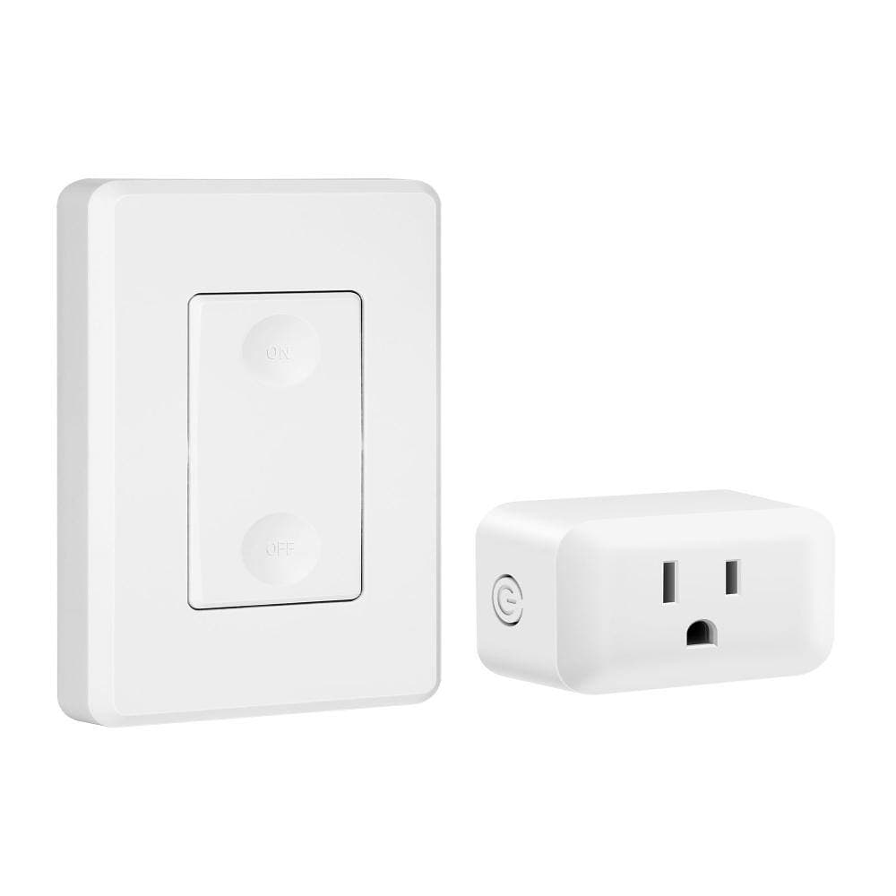 DEWENWILS Indoor Wireless Remote Control Outlet with Wall Remote Control, Programmable and Expandable, White (1)
