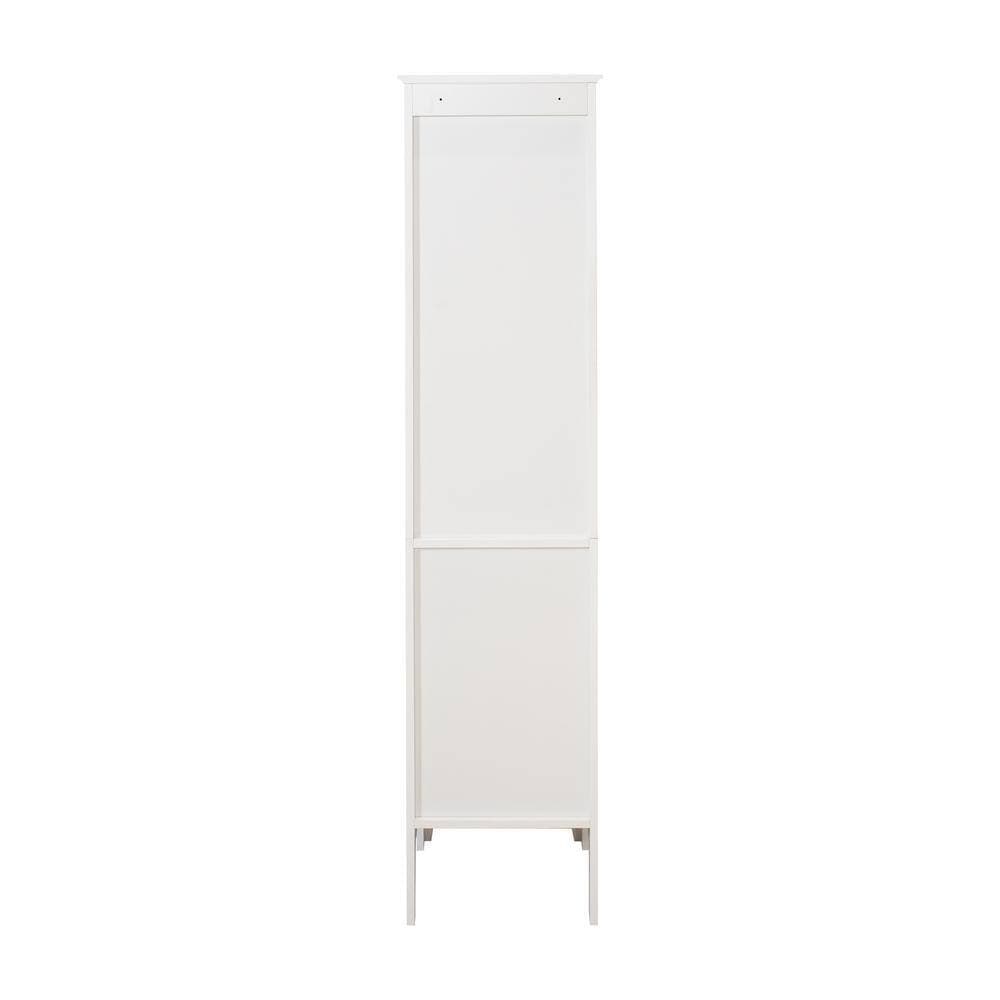 Tatahance 15.3 in. W x 15.3 in. D x 63 in. H White Narrow Tower Freestanding Linen Cabinet with 2 Shutter Doors (3)