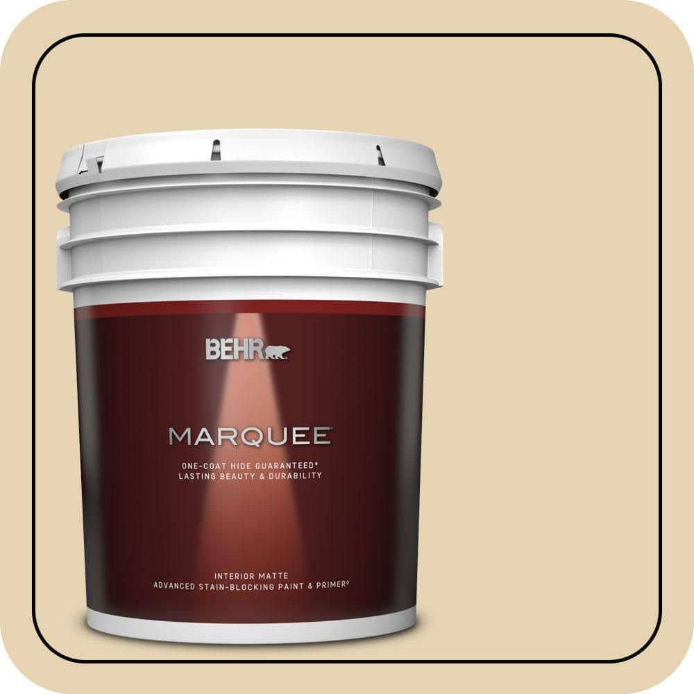 BEHR MARQUEE 5 gal. #S310-2 Journal White Matte Interior Paint & Primer