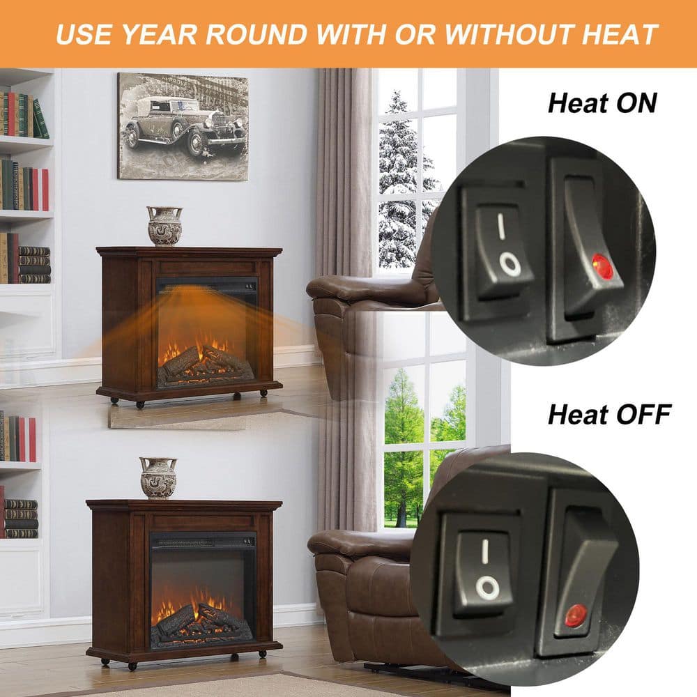 Kadehome 5000BTU 23 in. Electric Fireplace Insert with Overheating Protection, Timer (Panel Button Control Only) (3)