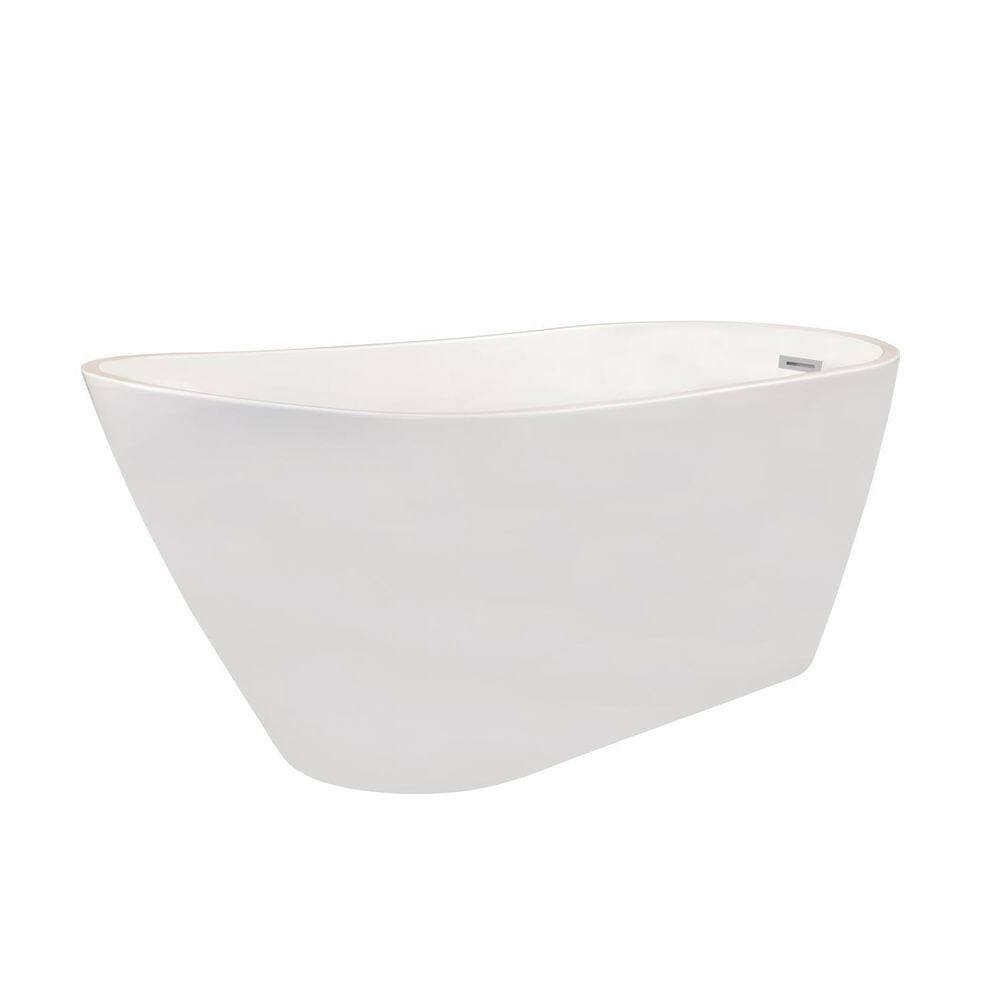 Altair Shaia 67 in. Acrylic Flatbottom Non-Whirlpool Soaking Bathtub in White (3)