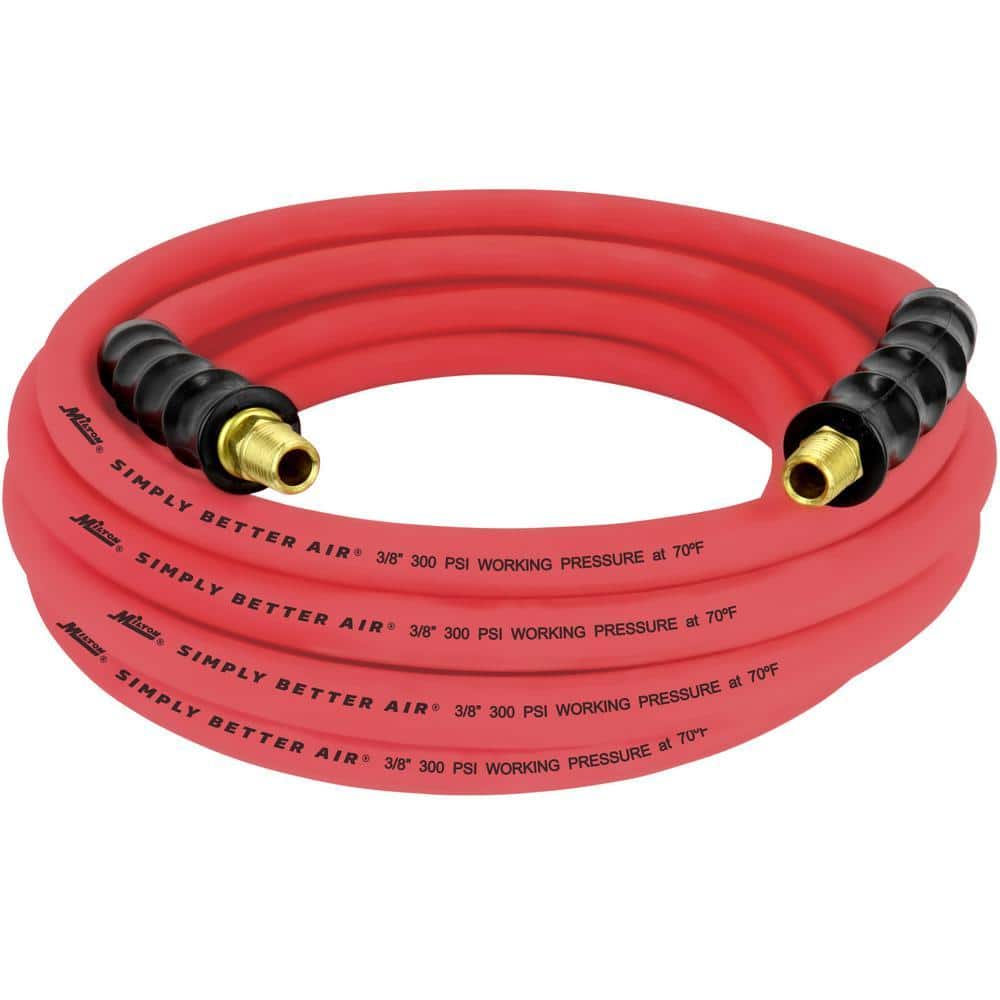 Milton ULR 3/8 in. ID x 25 ft. (1/4 in. MNPT) Ultra-Lightweight Durable Rubber Air Hose for Extreme Environments