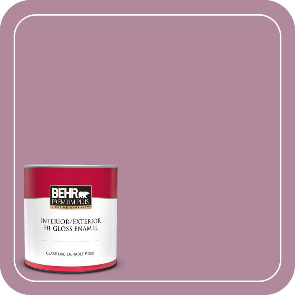 BEHR PREMIUM PLUS 1 qt. #690D-5 Winsome Rose Hi-Gloss Enamel Interior/Exterior Paint & Primer (1)