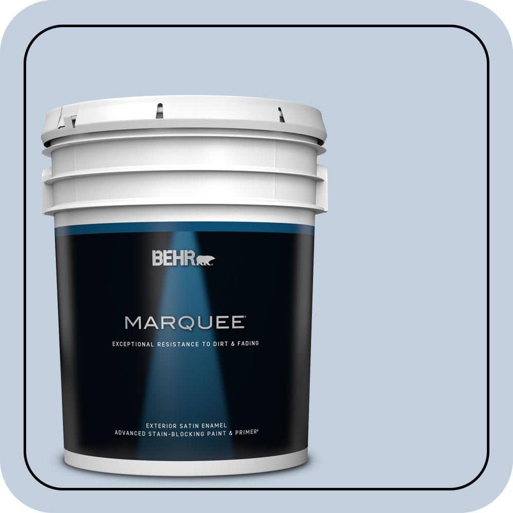 BEHR MARQUEE 5 gal. #580E-2 Saltwater Satin Enamel Exterior Paint & Primer