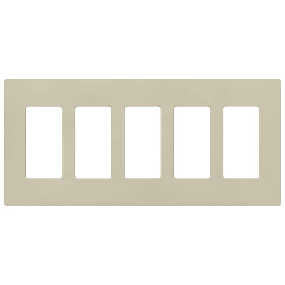 Lutron Claro 5 Gang Wall Plate for Decorator/Rocker Switches, Satin, Clay (SC-5-CY) (1-Pack)