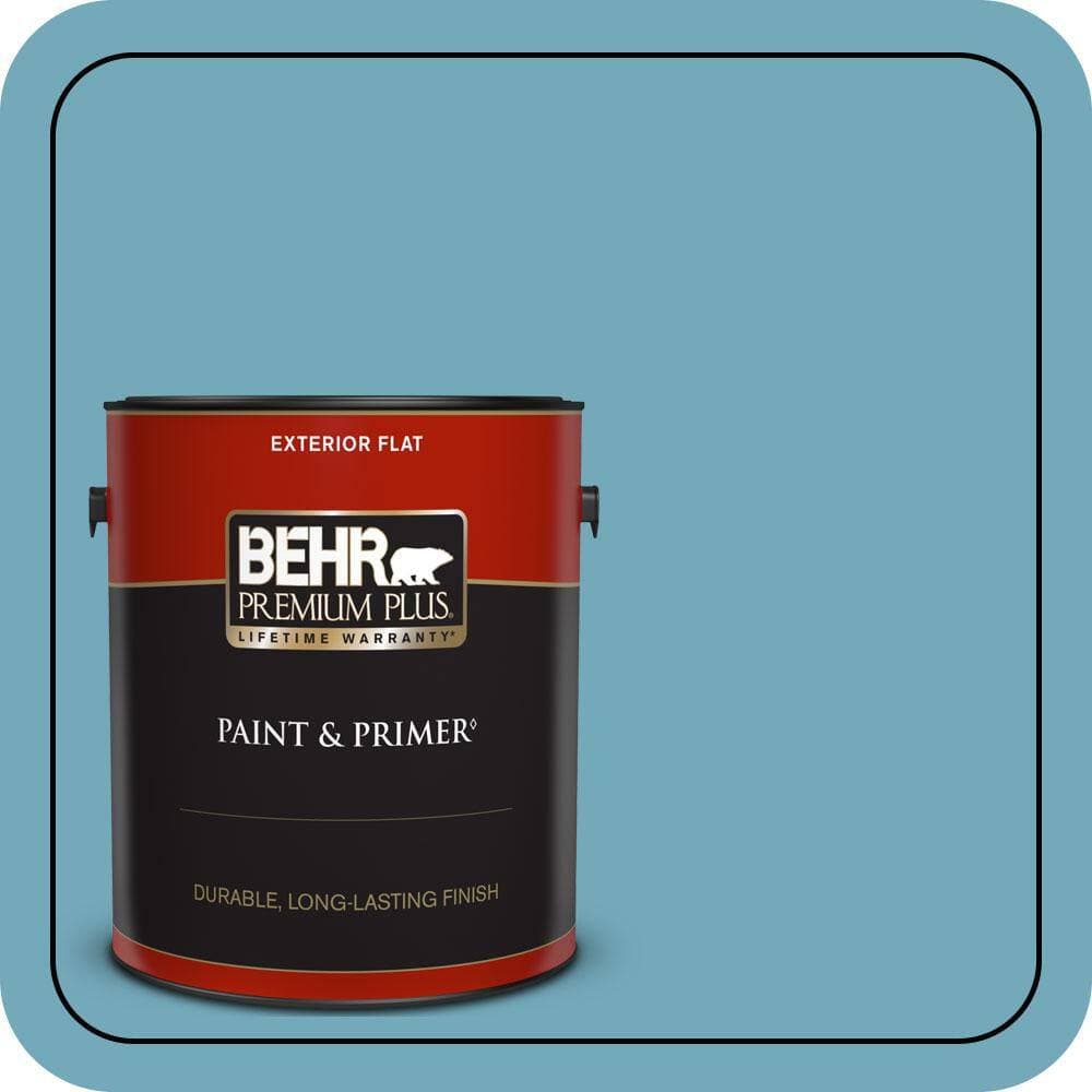 BEHR PREMIUM PLUS 1 gal. #S460-4 Snowboard Flat Exterior Paint & Primer (1)