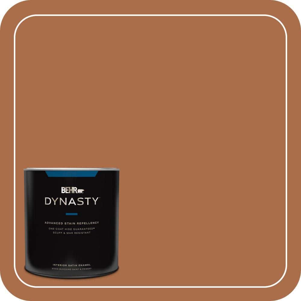 BEHR DYNASTY 1 qt. #QE-13 Smoldering Copper Satin Enamel Interior Stain-Blocking Paint & Primer