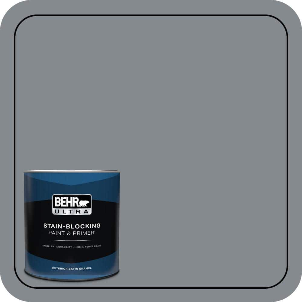 BEHR ULTRA 1 qt. #PPU26-21 Overcast Satin Enamel Exterior Paint & Primer