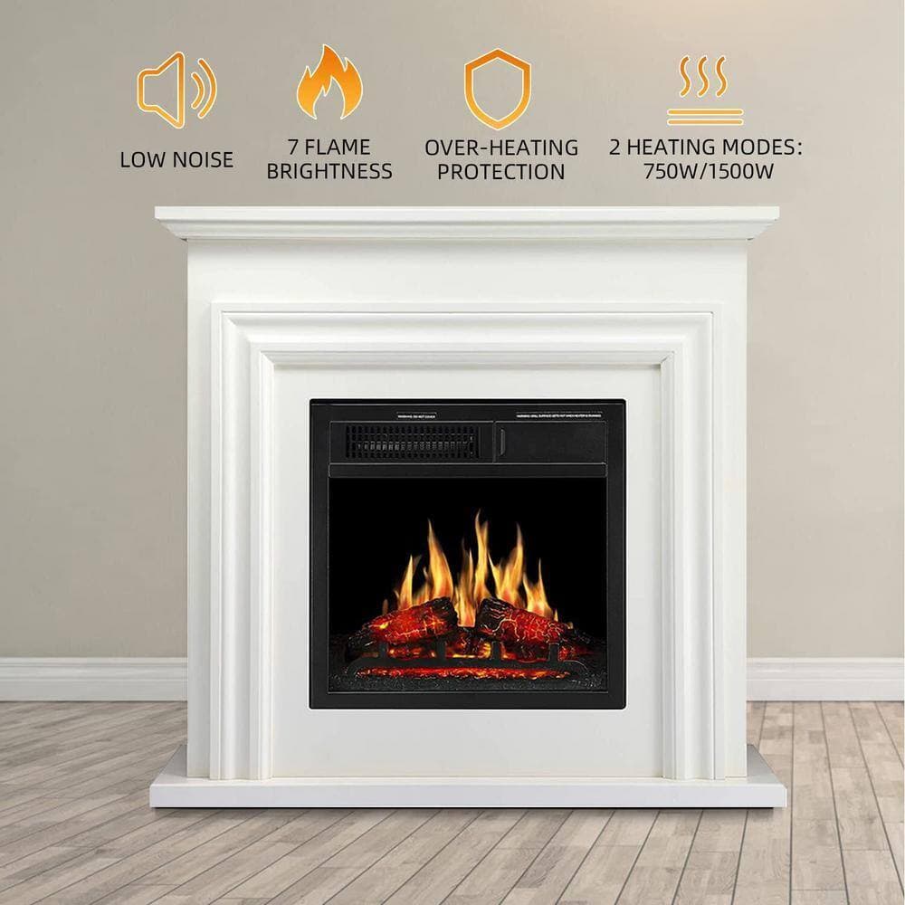 Edendirect 36.17in. 750/1500-watt heater, 7 flame brightness, overheat protection, remote control, low-noise electric fireplace (2)