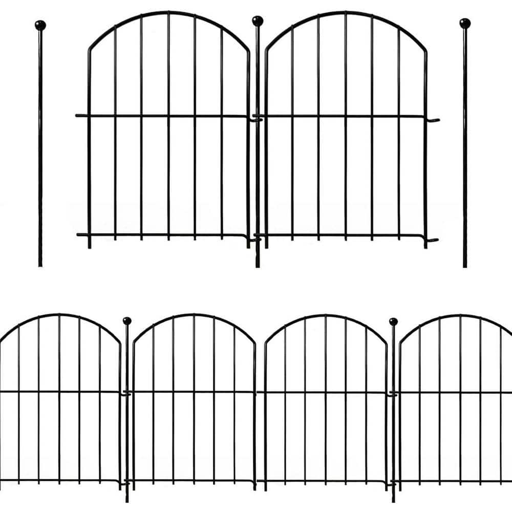 KIWDZFU Decorative Garden Fence 21 in, x 26 ft. Rustproof Metal No Dig Animal Barrier Arched Flower Bed Edging 26 Pack (1)