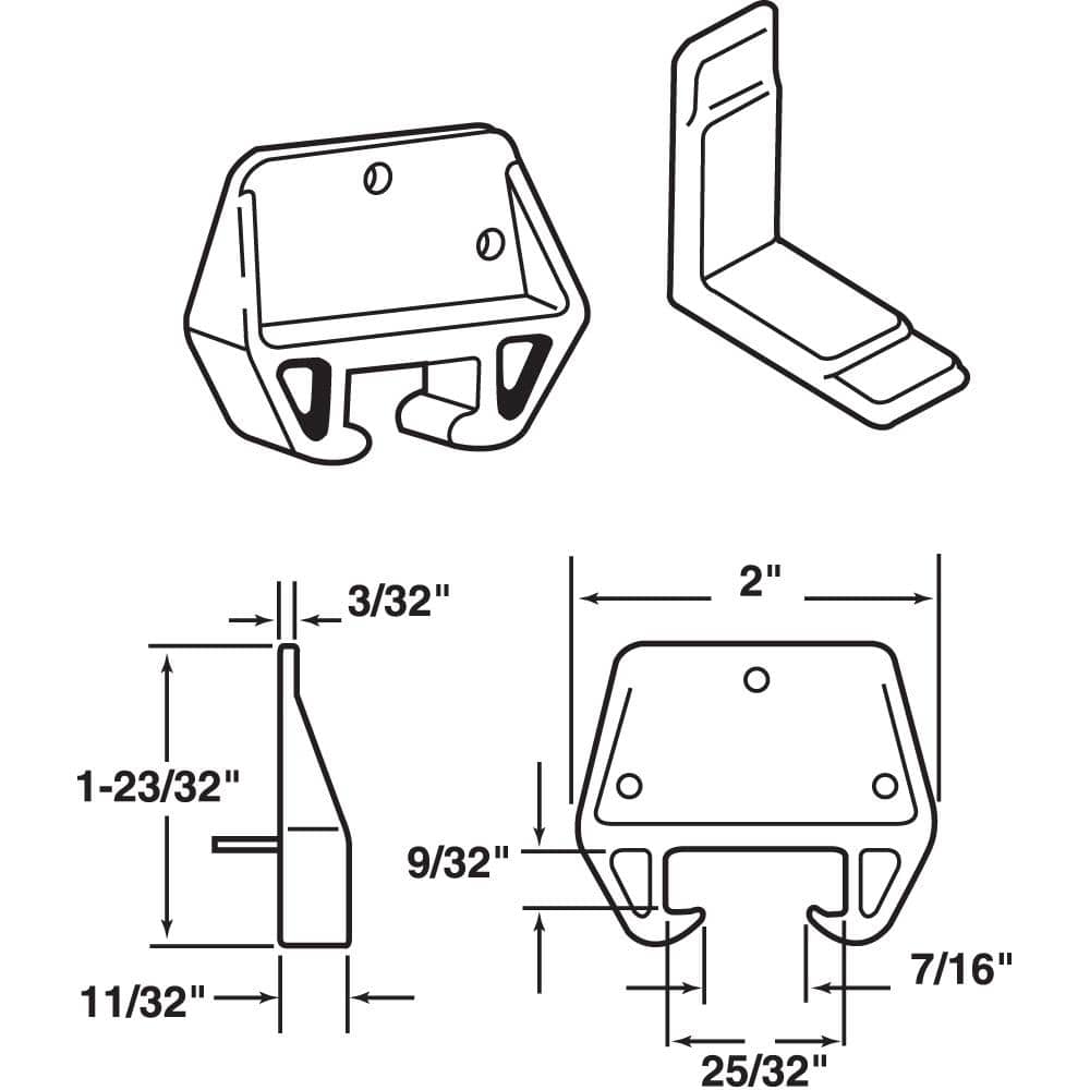 Prime-Line 1/4 in. x 7/8 in., Red Drawer Guide Kit (2)