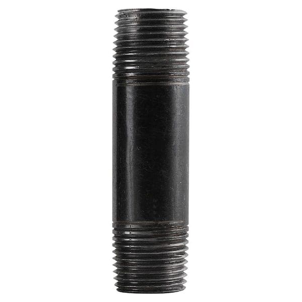 STZ 3/8 in. x 6 in. Black Steel Fittings & Connectors Nipple (2)