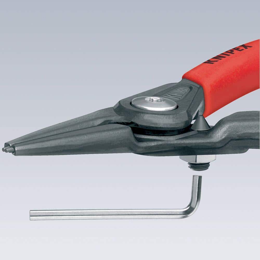 KNIPEX 5-1/2 in. Precision Circlip Snap-Ring Pliers with Limiter-External Straight with Adjustable Opening (2)