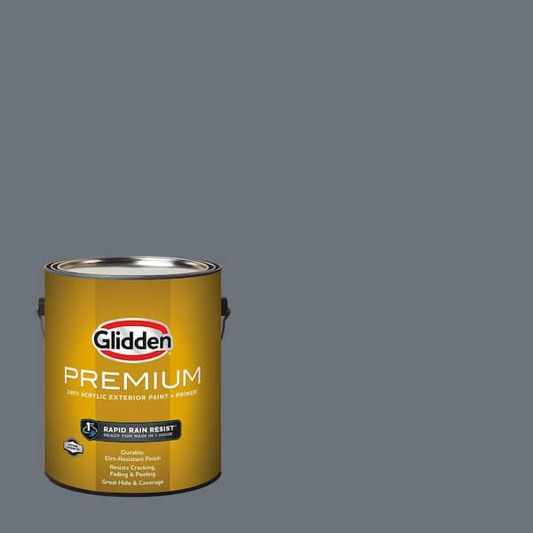 Glidden Premium 1 gal. PPG0993-6 Old Silk Flat Exterior Latex Paint (2)