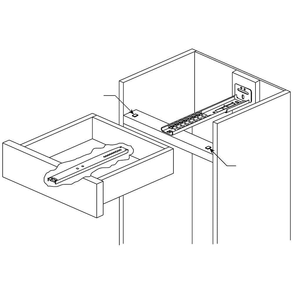 Accuride 20-7/8 in. (530 mm) 3/4 Extension Center Undermount Ball Bearing Drawer Slide (3)