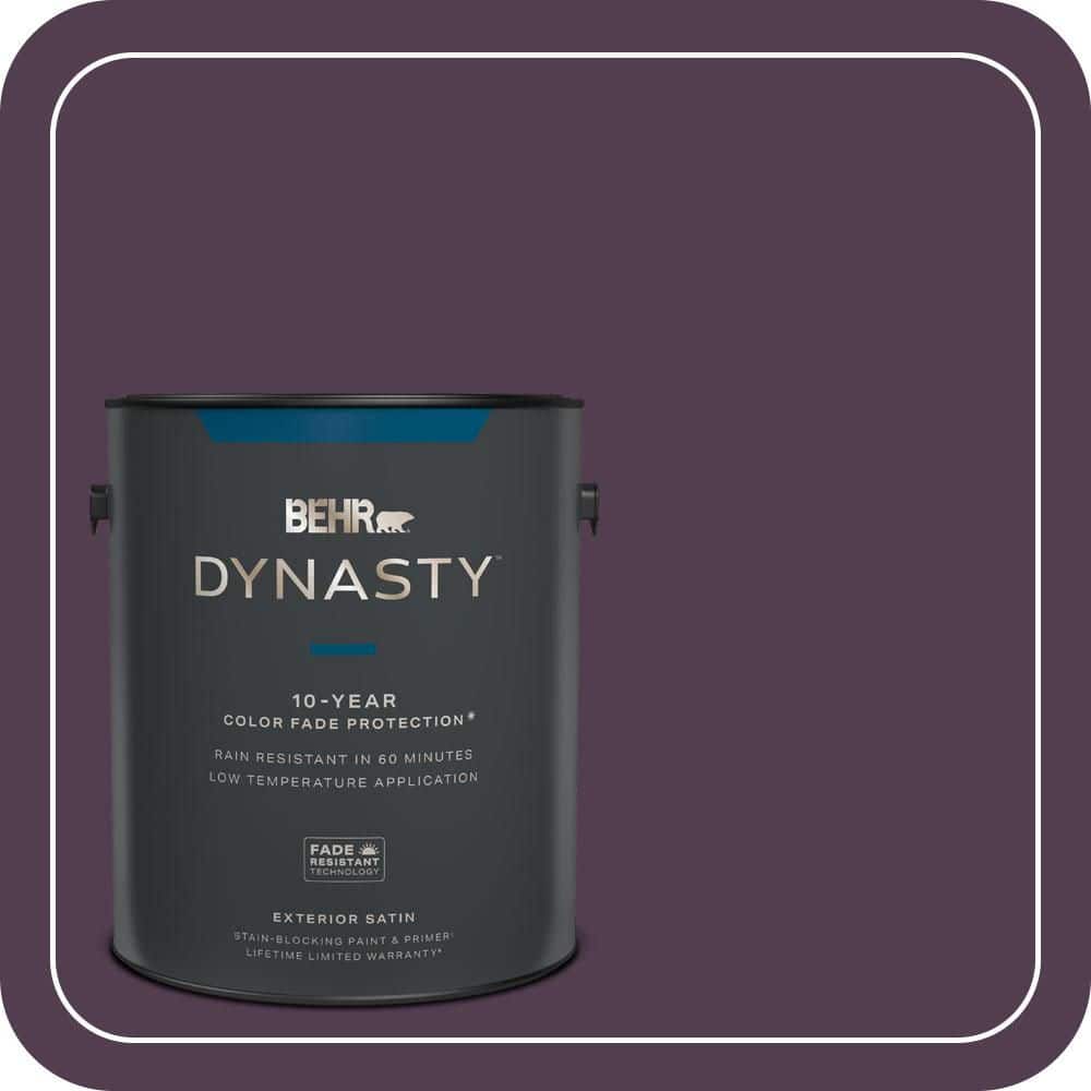 BEHR DYNASTY 1 gal. #PPU17-02 Oriental Eggplant Satin Enamel Exterior Stain-Blocking Paint & Primer