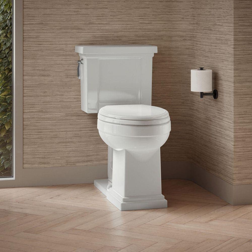 KOHLER Tresham 12 in. Rough In 2-Piece 1.28 GPF Single Flush Elongated Toilet in White Seat Not Included (1)