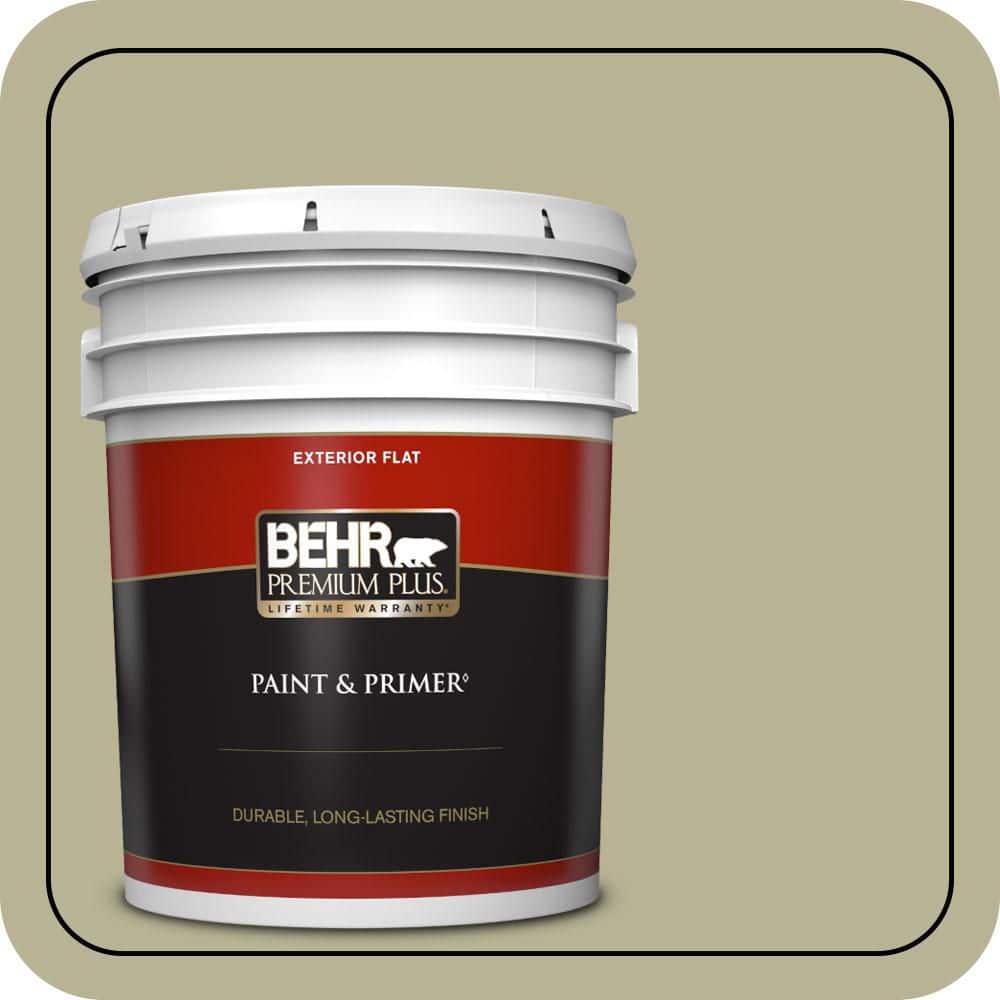 BEHR PREMIUM PLUS 5 gal. #PPU9-09 Seedling Flat Exterior Paint & Primer