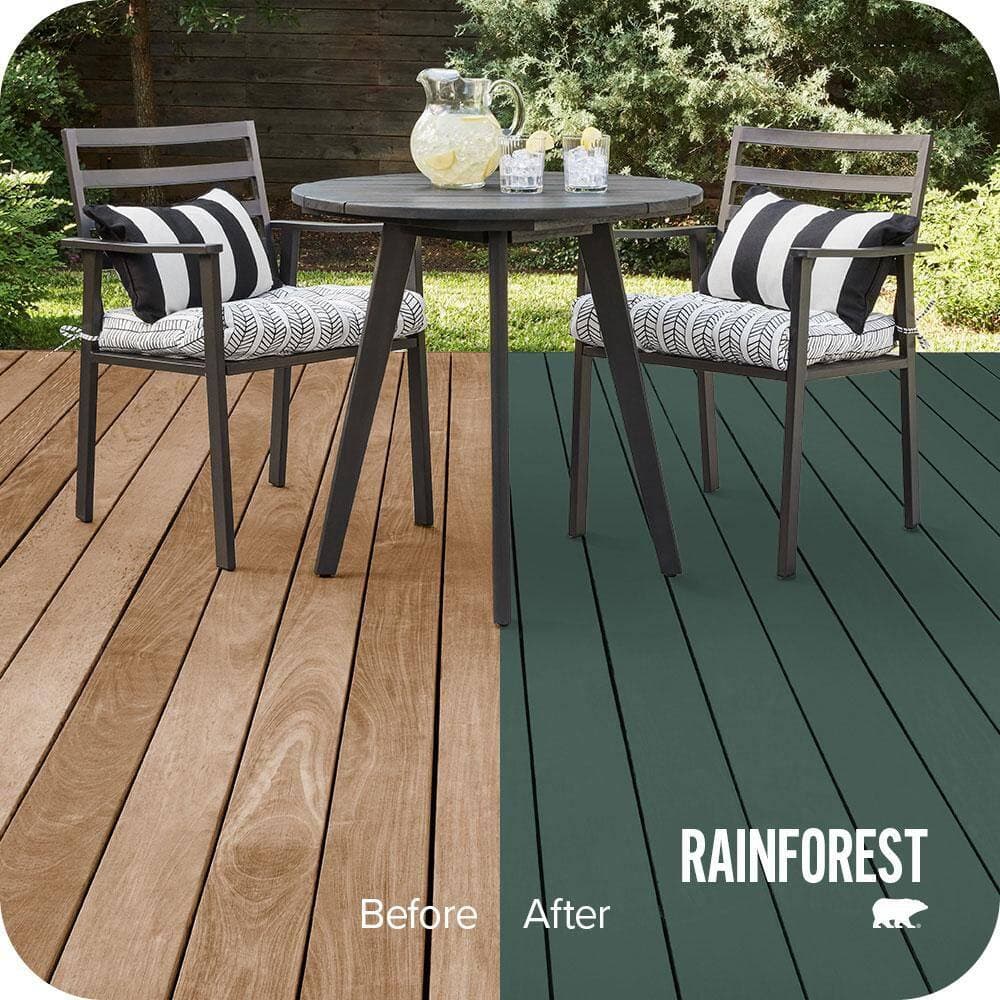 BEHR PREMIUM 1 qt. #M440-7 Rainforest Solid Color Waterproofing Exterior Wood Stain and Sealer (2)
