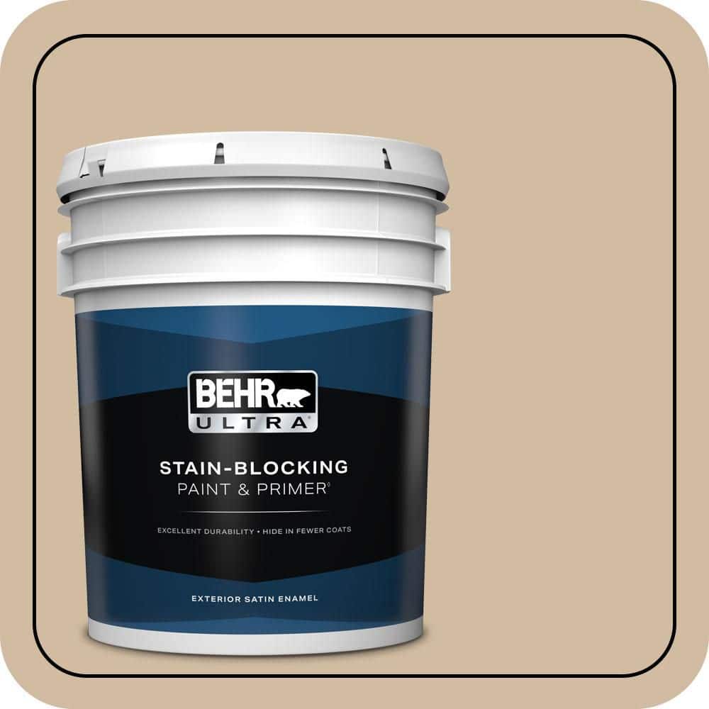 BEHR ULTRA 5 gal. #N270-3 Coco Satin Enamel Exterior Paint & Primer