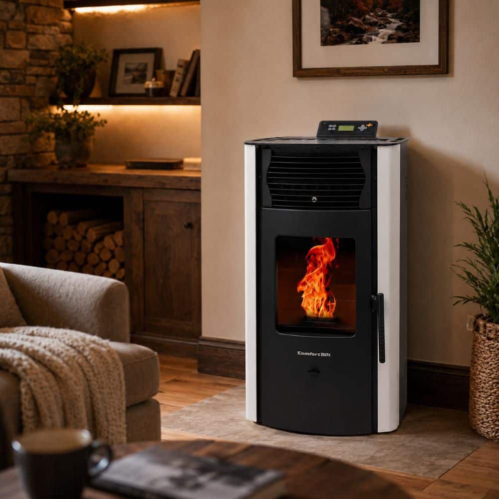 ComfortBilt 2,200 sq. ft.  Pellet Stove with a 47 lbs. Hopper in White (2)