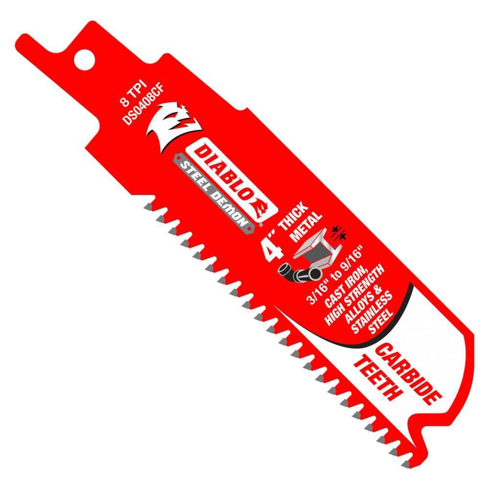 DIABLO Steel Demon 4 in. 8 TPI Carbide Teeth Reciprocating Saw Blades for Thick Metal (3-Pack)