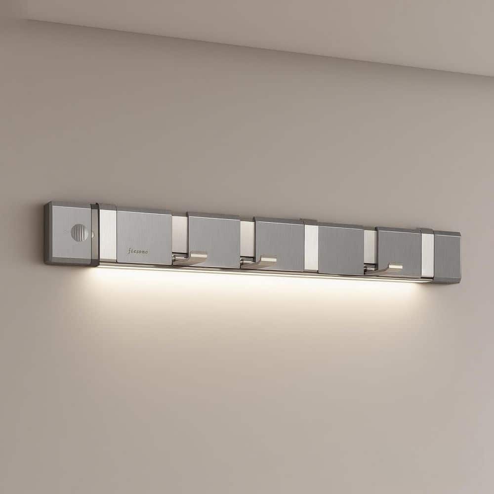 Unbranded Concealed 6 J-Hook Robe/Towel Hook in Brushed Stainless Steel with LED