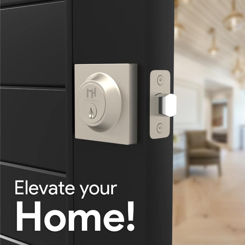 Mega Handles SUANA Deadbolt Lock - Heavy Duty Square, Satin Nickel (3)