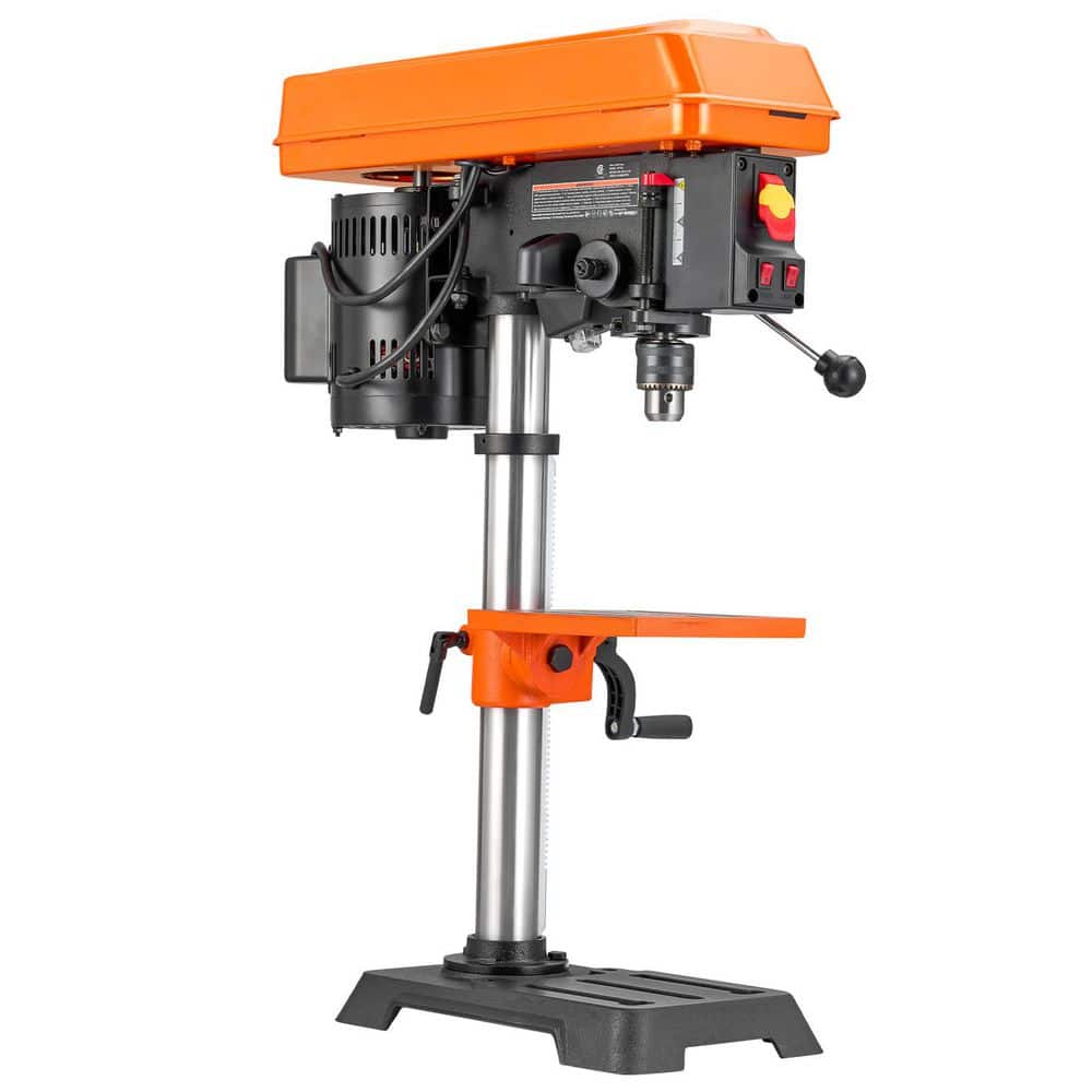 SKYSHALO 10 in. Benchtop Drill Press1/2 in. 5 Speed 6.2 A Induction Motor, Tabletop Drilling Machine with Adjustable Speed (1)