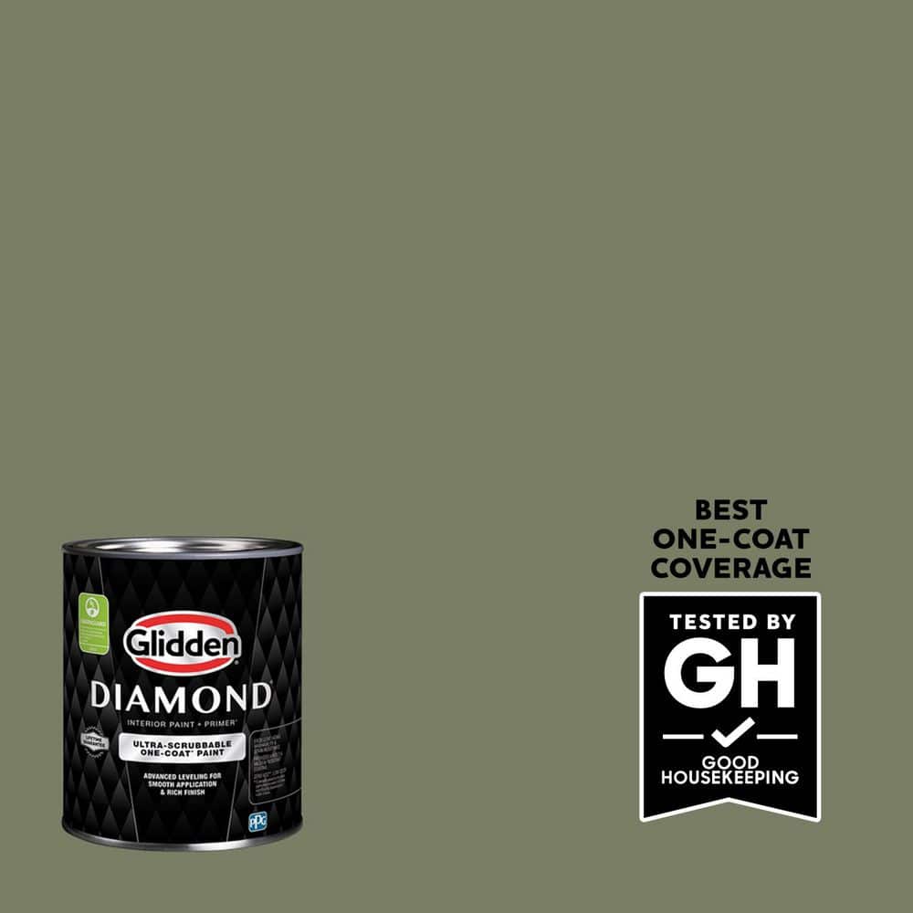 Glidden Diamond 1 qt. PPG1126-6 Pine Garland Flat Interior Paint with Primer
