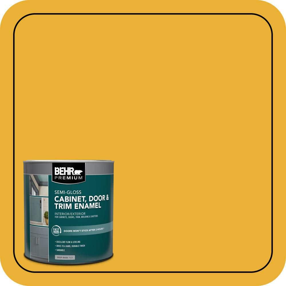 BEHR PREMIUM 1 qt. #P280-7 Midsummer Gold Semi-Gloss Enamel Interior/Exterior Cabinet, Door & Trim Paint (1)