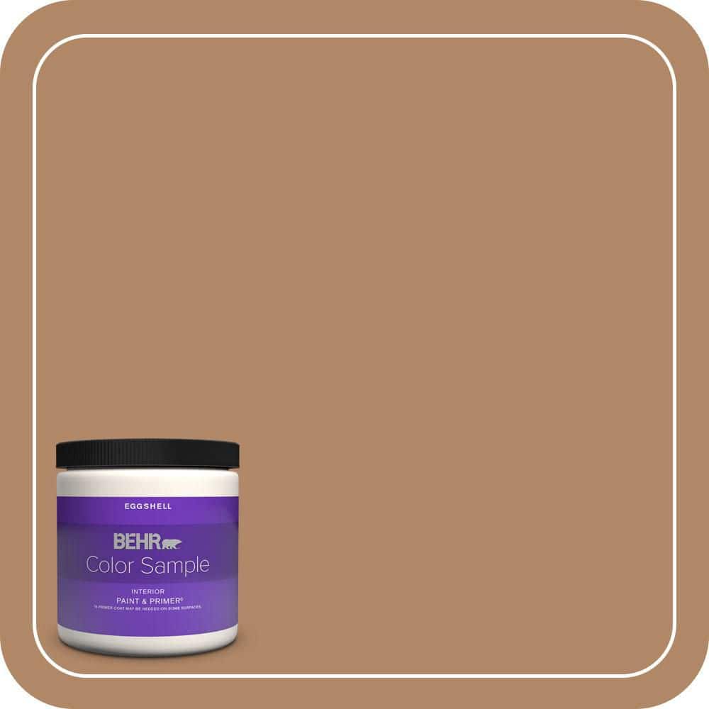 BEHR PREMIUM PLUS 8 oz. #MQ2-02 Syrup Eggshell Enamel Interior Paint & Primer Color Sample (1)