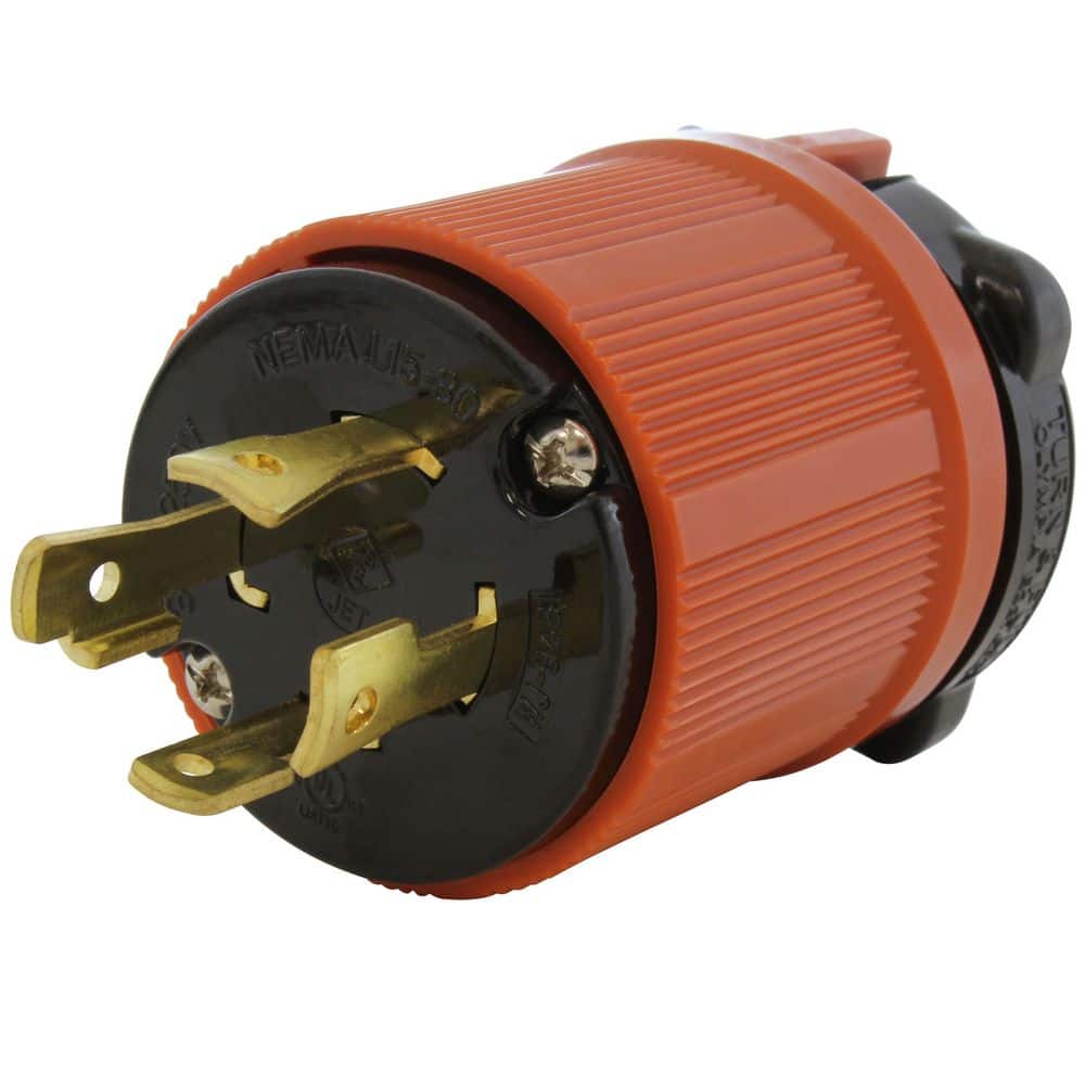AC WORKS NEMA L15-30P 3-Phase 30A 250V 4-Prong Locking Male Plug with UL, C-UL Approval (1)