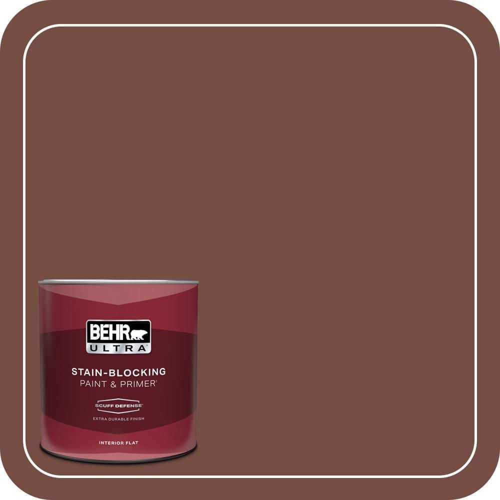 BEHR ULTRA 1 qt. #MQ1-62 Leather Clutch Extra Durable Flat Interior Paint & Primer