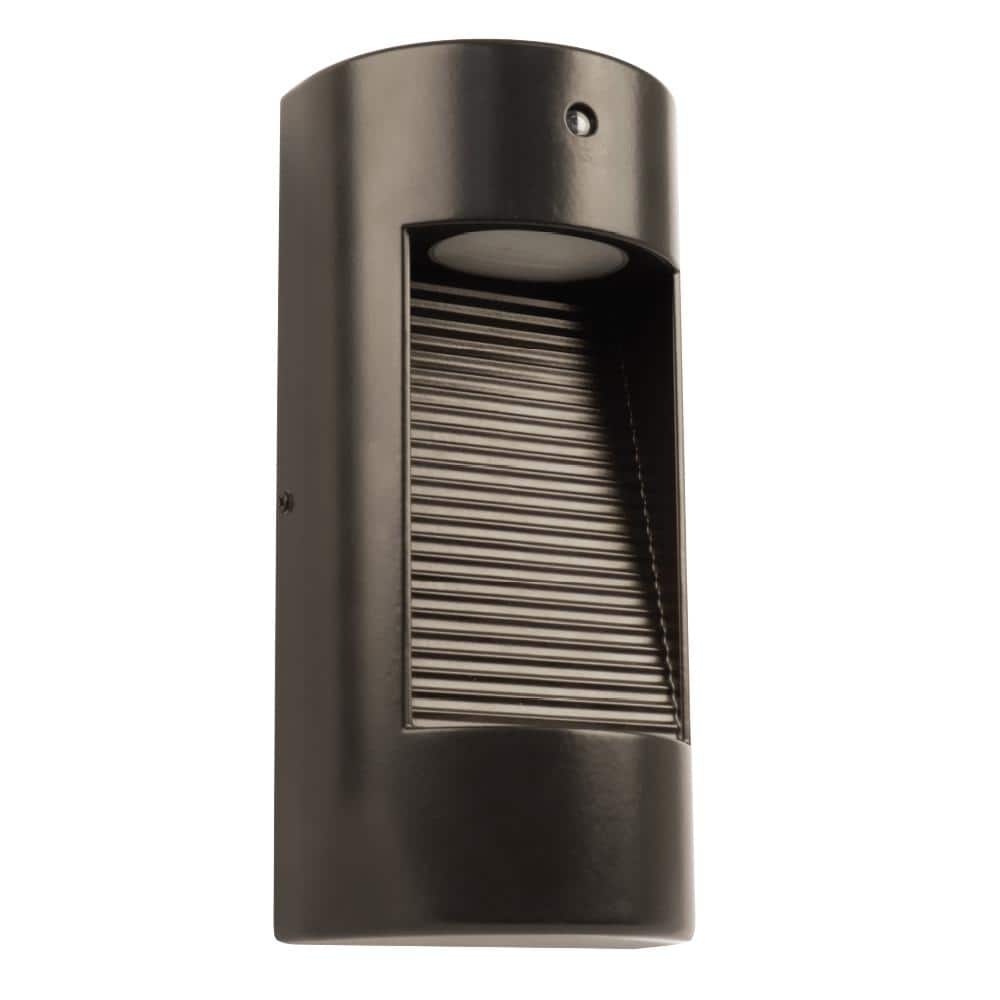 Commercial Electric 250 Lumens Integrated LED Bronze Dusk to Dawn Wall Pack Light, 4000K (2)