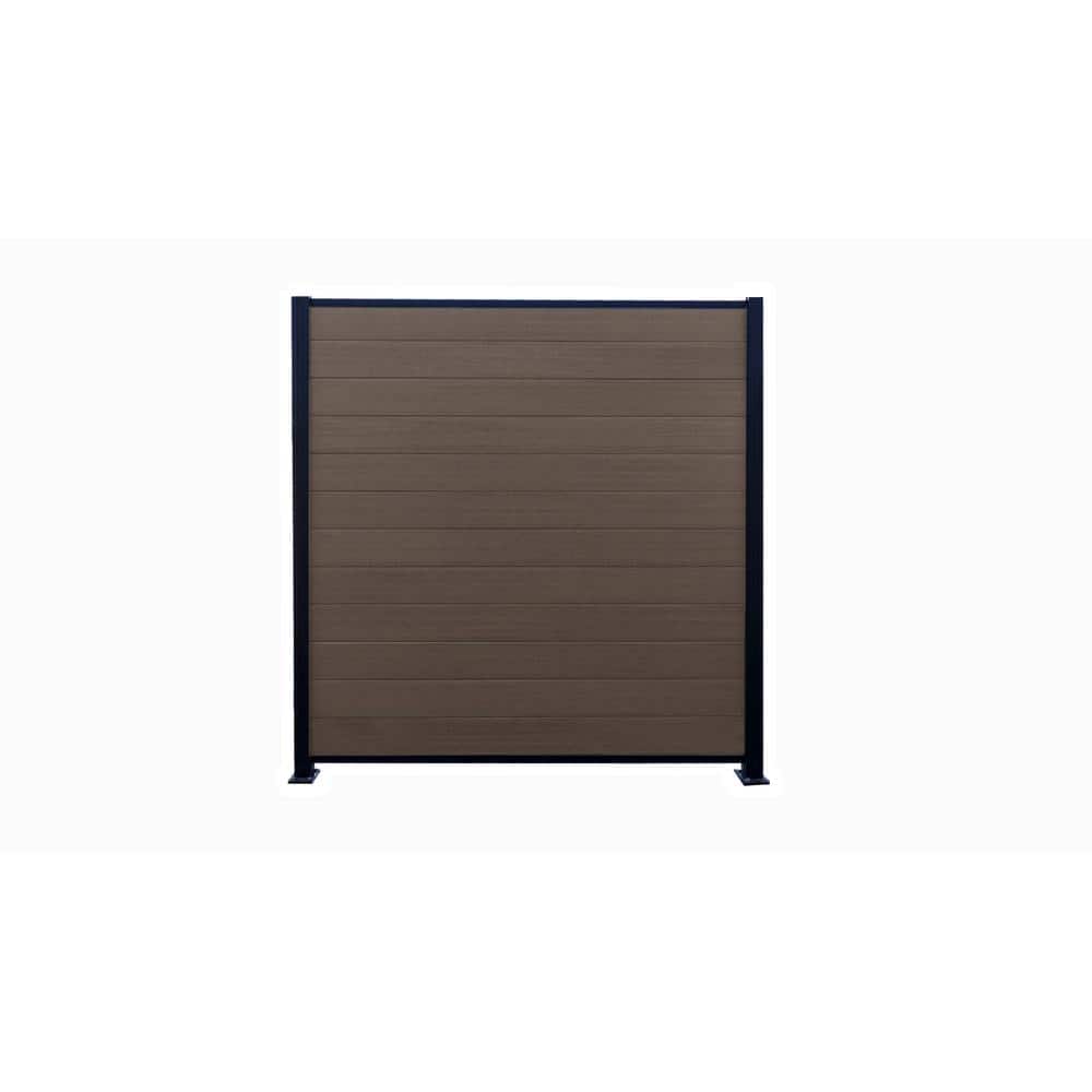 Frame It All 6 ft. x 6 ft. Valla Composite Fence Panel Mahogany (10-Pack) (2)