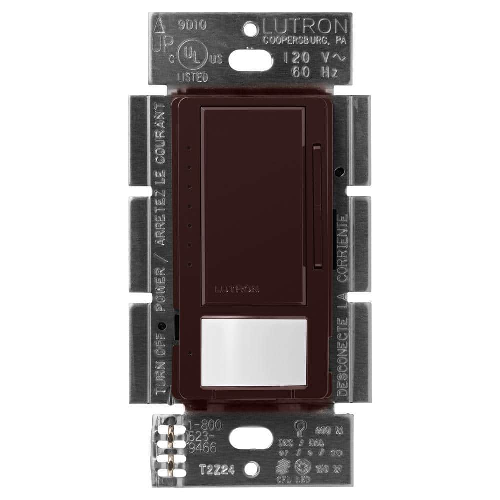 Lutron Maestro LED+ Motion Sensor/Dimmer Switch, 150W LED, Single Pole/Multi-Location, Brown (MSCL-OP153M-BR) (1)