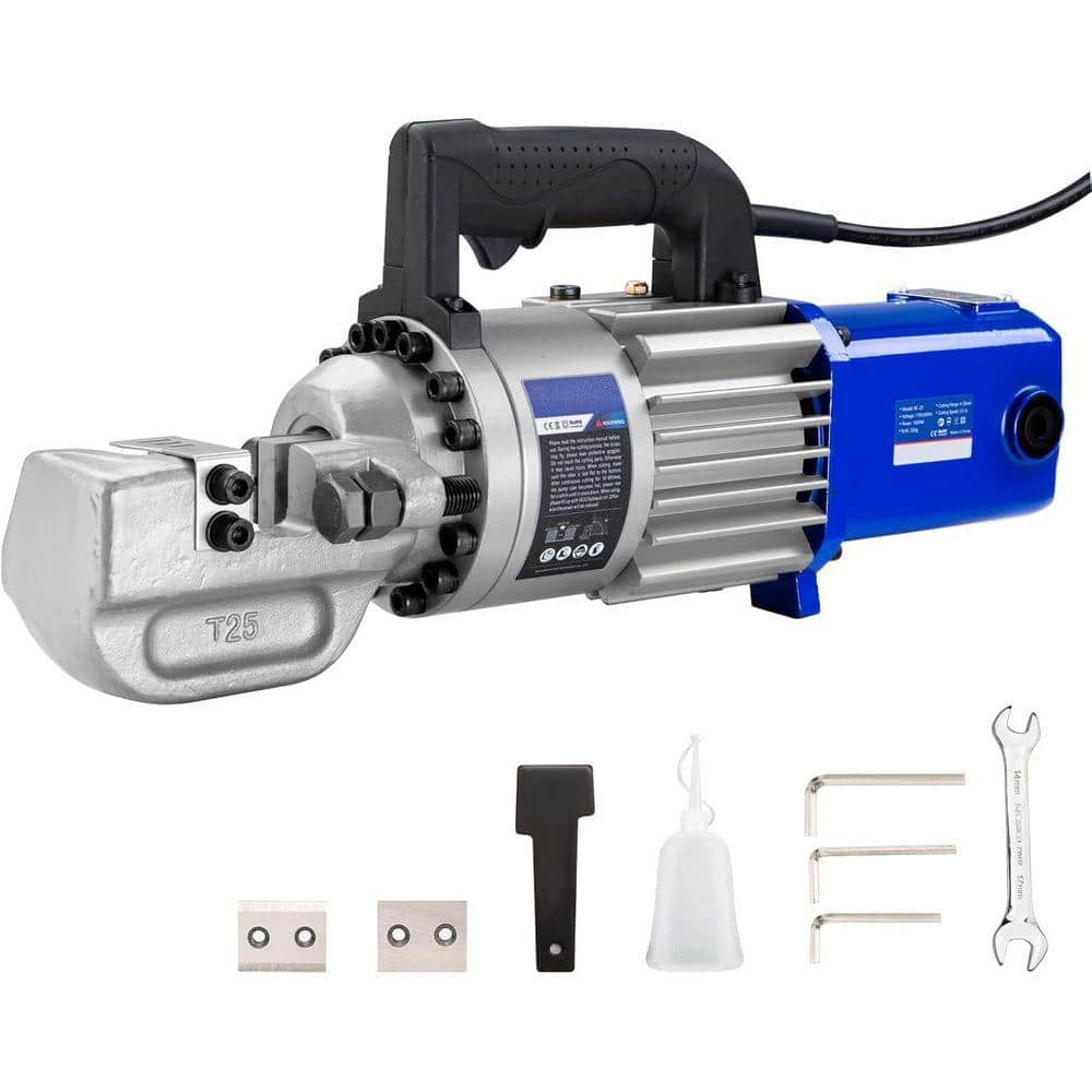 KIWDZFU Electric Hydraulic Rebar Cutter 2-3S Speed Portable Cuts Rebar 4-25mm 8 120-Volt/60 hz Blue/Black (1)
