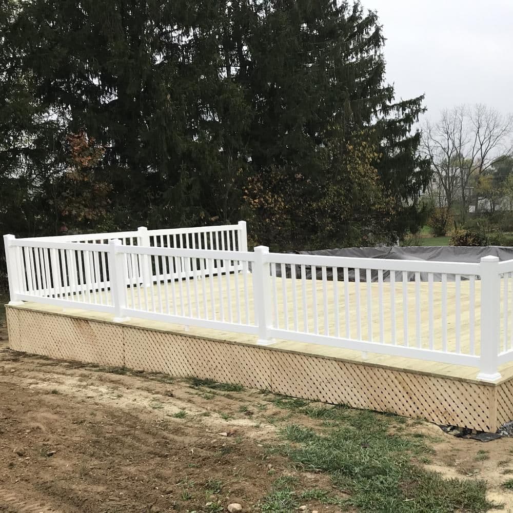 Weatherables Naples 3 ft. H x 8 ft. W White Vinyl Railing Kit (3)