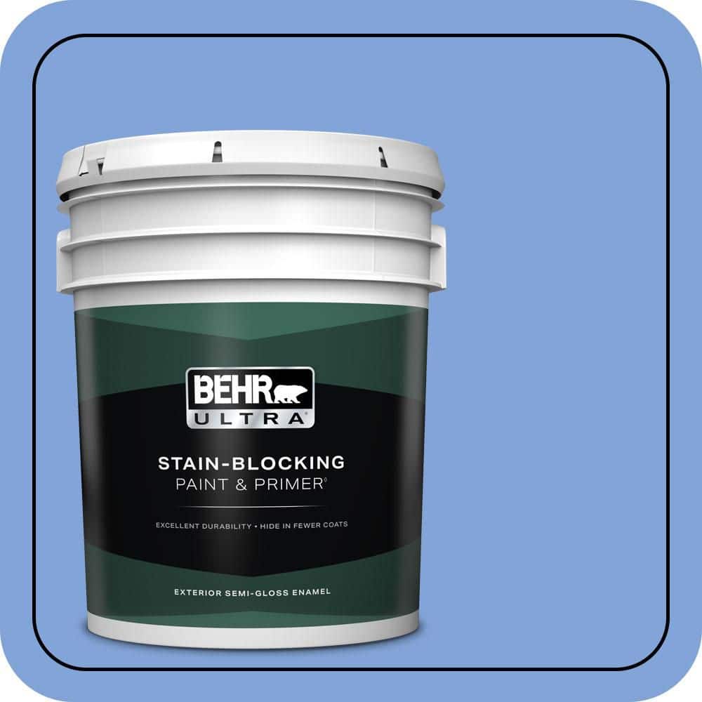 BEHR ULTRA 5 gal. #P530-4 Periwinkle Semi-Gloss Enamel Exterior Paint & Primer