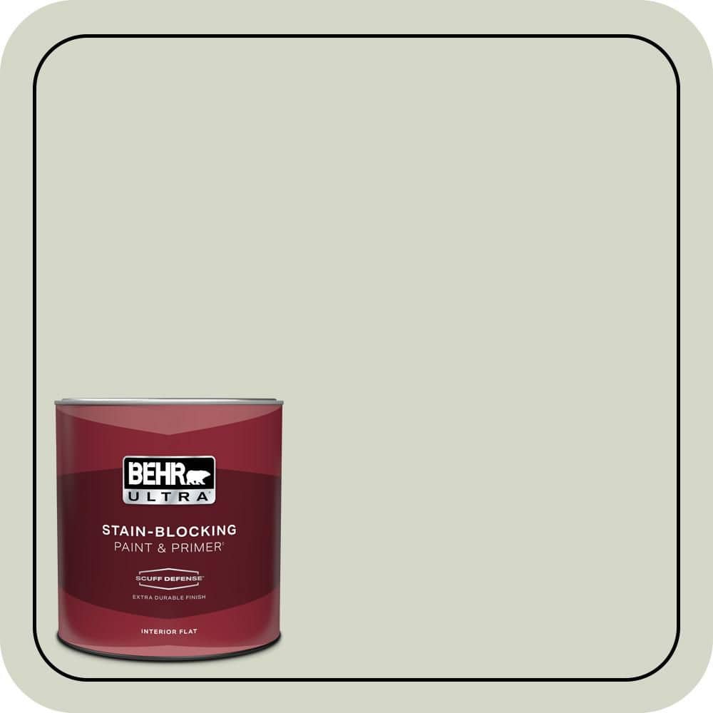 BEHR ULTRA 1 qt. #QE-33 Natural Spring Extra Durable Flat Interior Paint & Primer