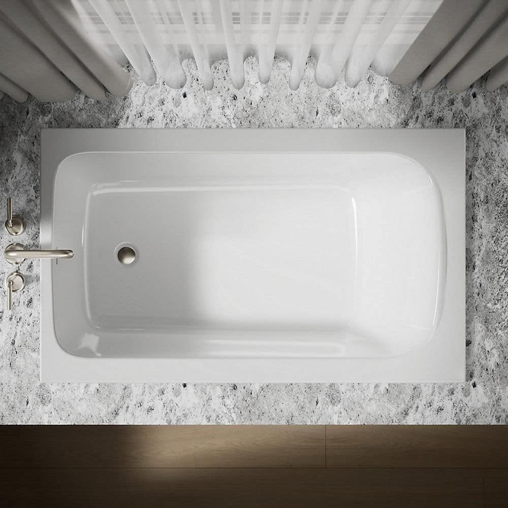 KOHLER Avec 60 in. x 36 in. Rectangular Soaking Bathtub with Reversible Drain in White (3)