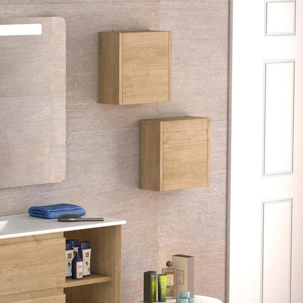 WS Bath Collections Dalia 13.8 in. W x 6.9 in. D x 13.8 in. H Bathroom Storage Wall Cabinet in Natural Oak (3)