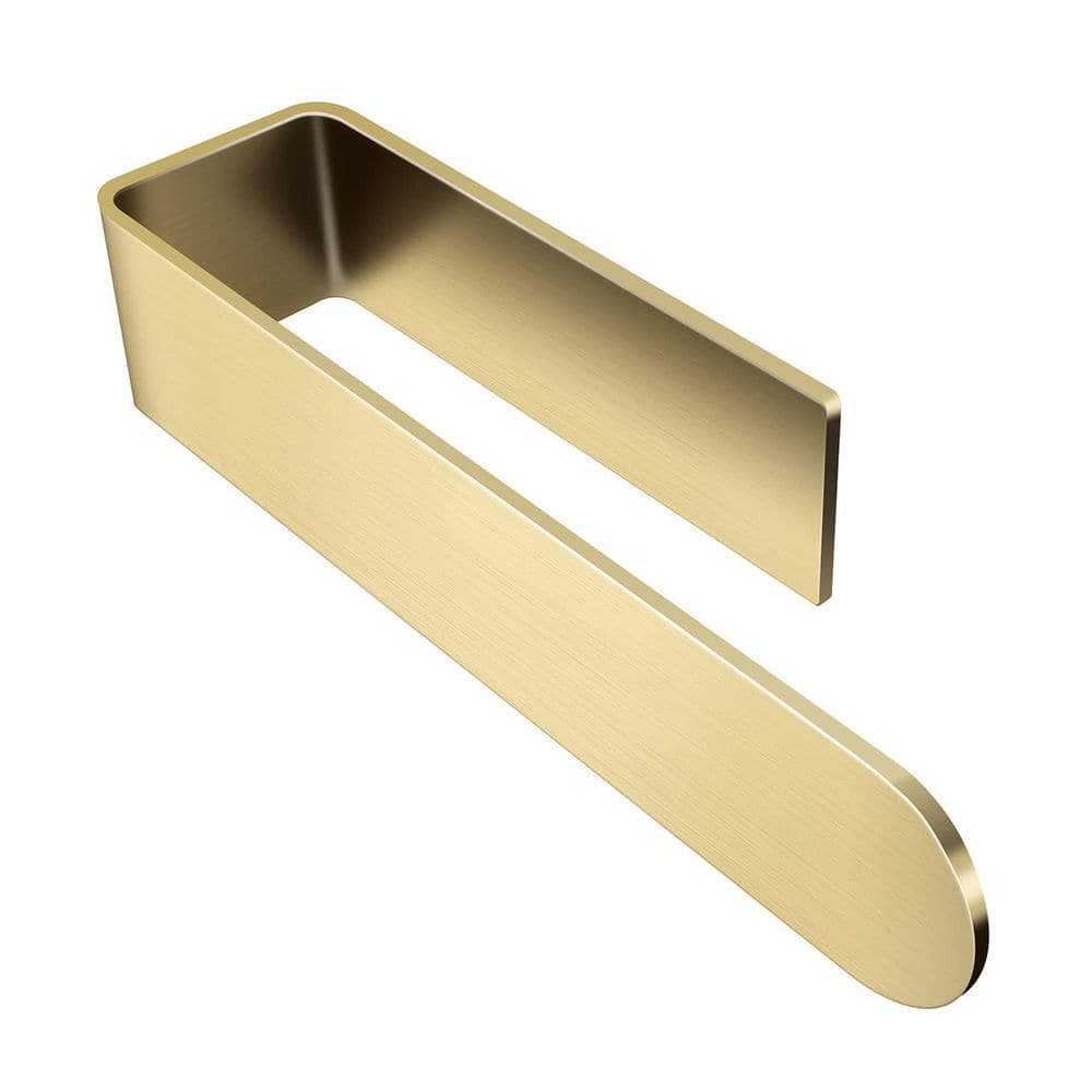 KHKFY Stainless Steel Gold Finish Adhesive Towel Bar for Bathroom and Kitchen, Brushed Brass Look, 8 in Bar (1)