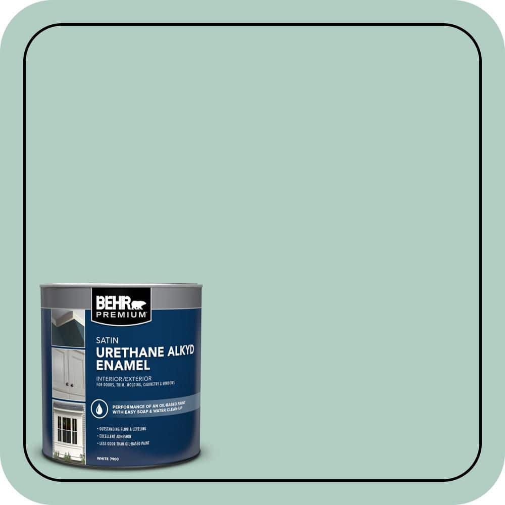 BEHR PREMIUM 1 qt. #M430-3 Wintergreen Dream Satin Enamel Urethane Alkyd Interior/Exterior Paint (1)