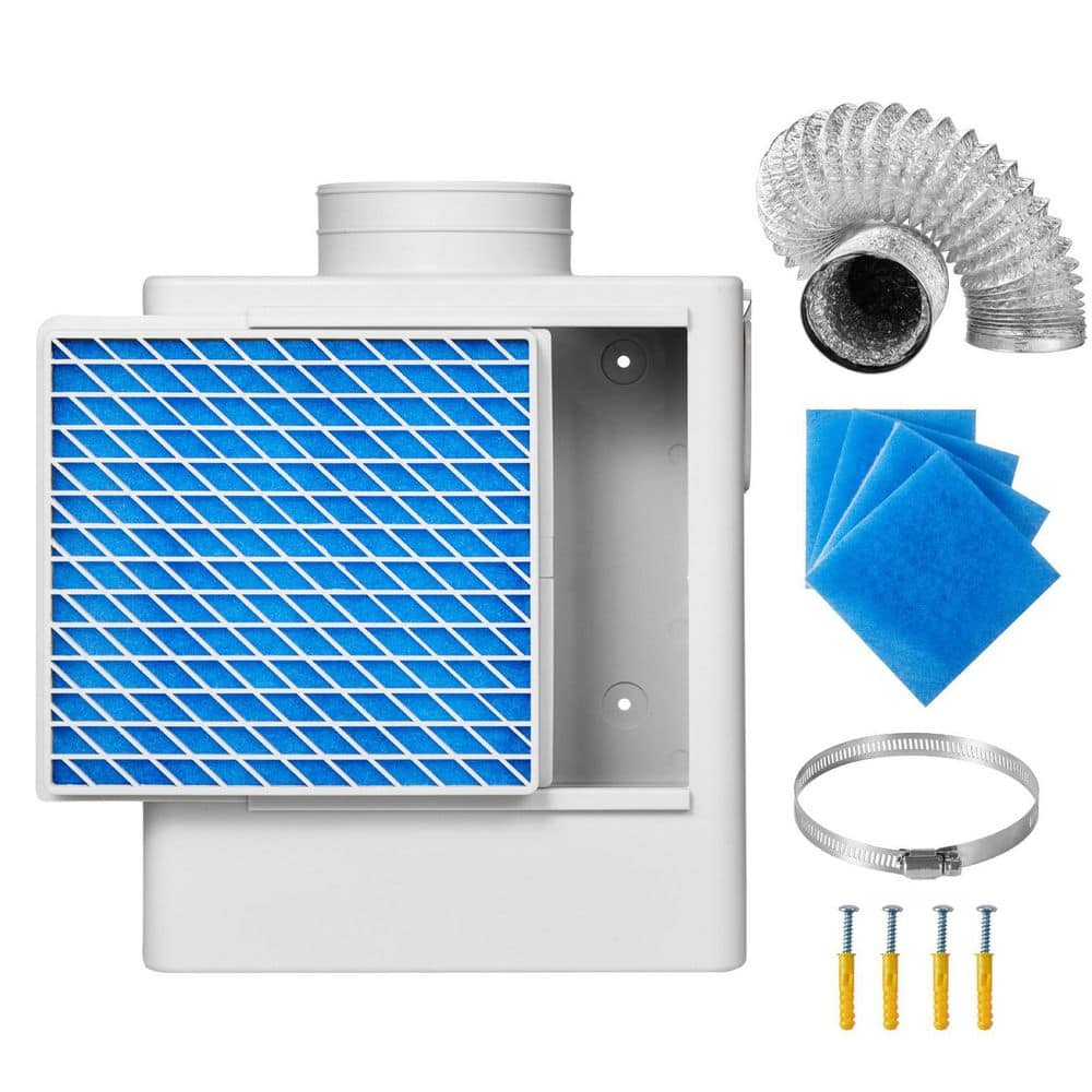 SKYSHALO 3-in-1 Indoor Dryer Vent Kit, Fits 4 in. Exhaust, Premium ABS, Overheating Reminder, 4 Replacement Pads 2025 Update