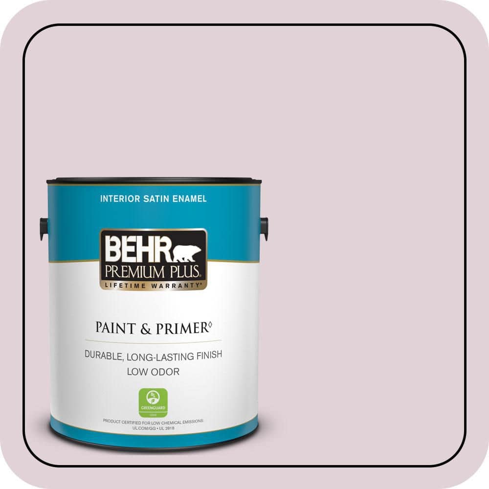 BEHR PREMIUM PLUS 1 gal. #T15-7 Secret Blush Satin Enamel Low Odor Interior Paint & Primer